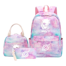 Naruto Teenage Student Girls School Bag Lunch Bag Three Piece Set Backpack Set