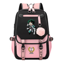 My Heroes Academy Usb Youth Student Backpack With Casual Woven Strap Flip Back Backpack