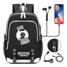 Strange Story Printed Usb Teenage Student Backpacks Men's And Women's Leisure Travel Backpack