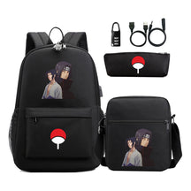 Naruto Usb Password Lock Youth Student Backpack Three Piece Set Backpack Set