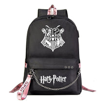School Of Witchcraft And Wizardry Badge Usb Youth Student Backpack For Men And Women's Leisure Travel Backpack