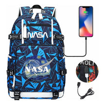 Nasa Fashion Printed Usb Student Backpack For Leisure Travel Backpack