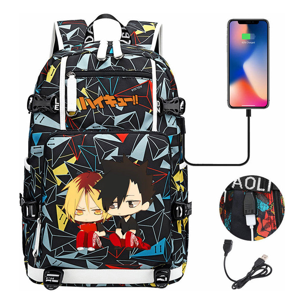 Volleyball Youth Usb Large Capacity Youth Student School Bag Men's And Women's Leisure Travel Backpack