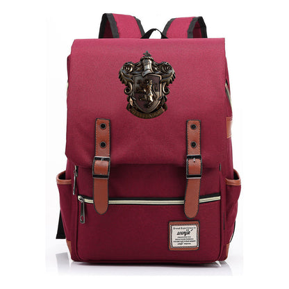 School Of Witchcraft And Wizardry Printed Youth Student Backpack For Men And Women, Casual Belt Buckle, Classic Backpack