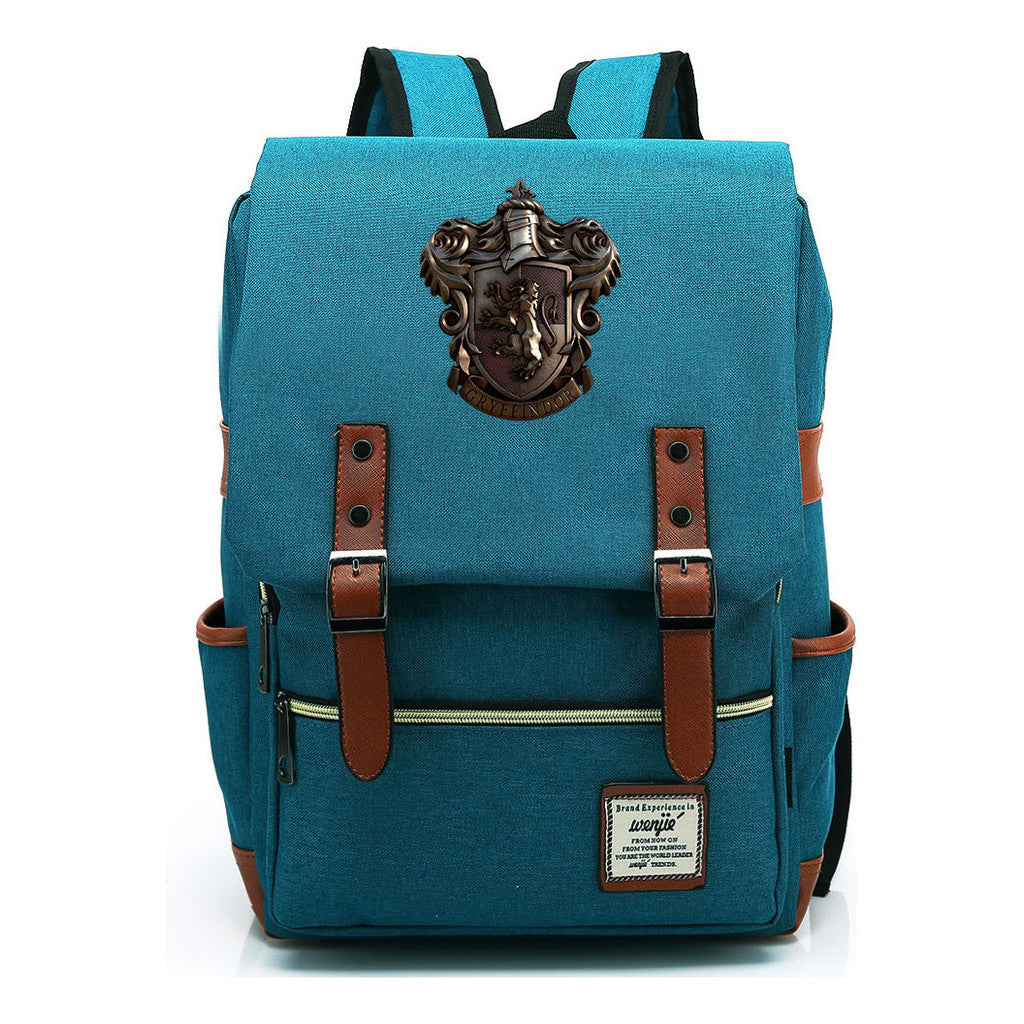 School Of Witchcraft And Wizardry Printed Youth Student Backpack For Men And Women, Casual Belt Buckle, Classic Backpack