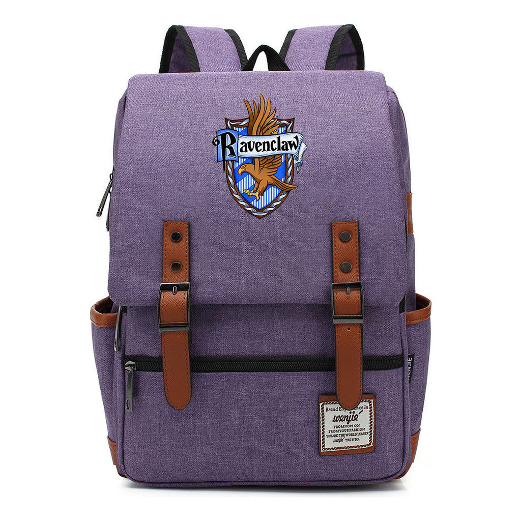 School Of Witchcraft And Wizardry Printed Youth Student School Bag Casual Belt Buckle Classic Backpack