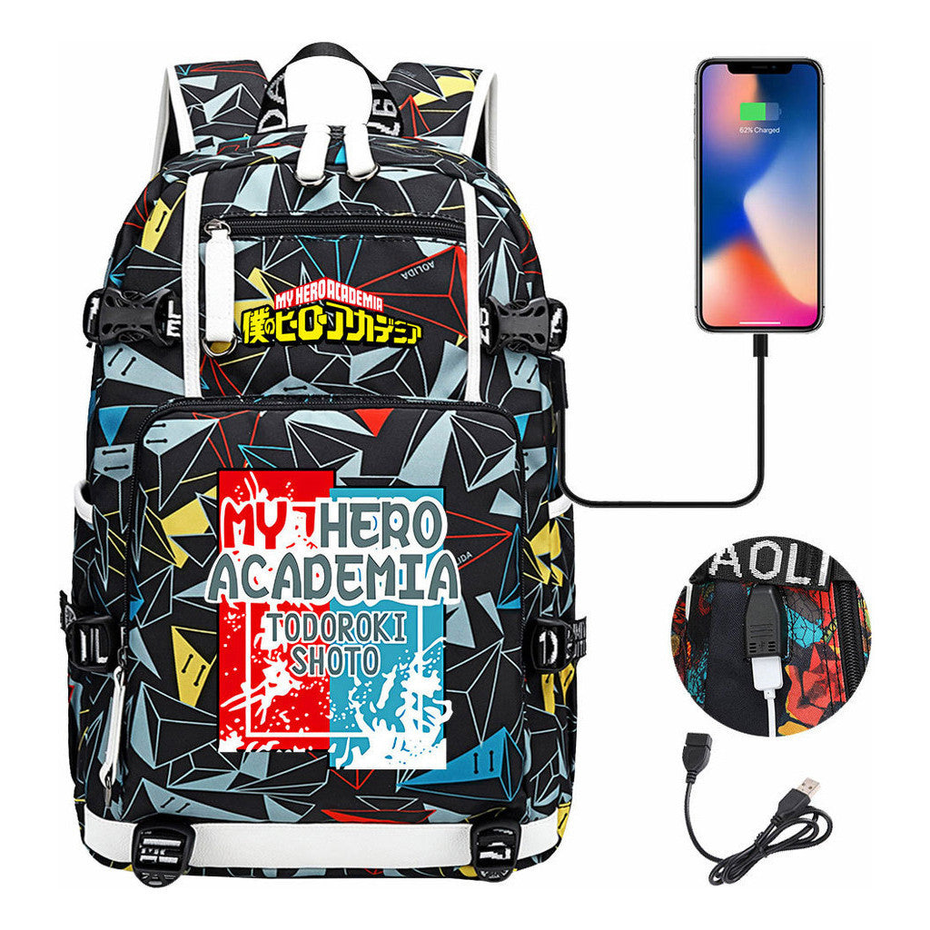 My Heroes Academy Usb Youth Student Backpack For Men And Women's Travel Backpacks