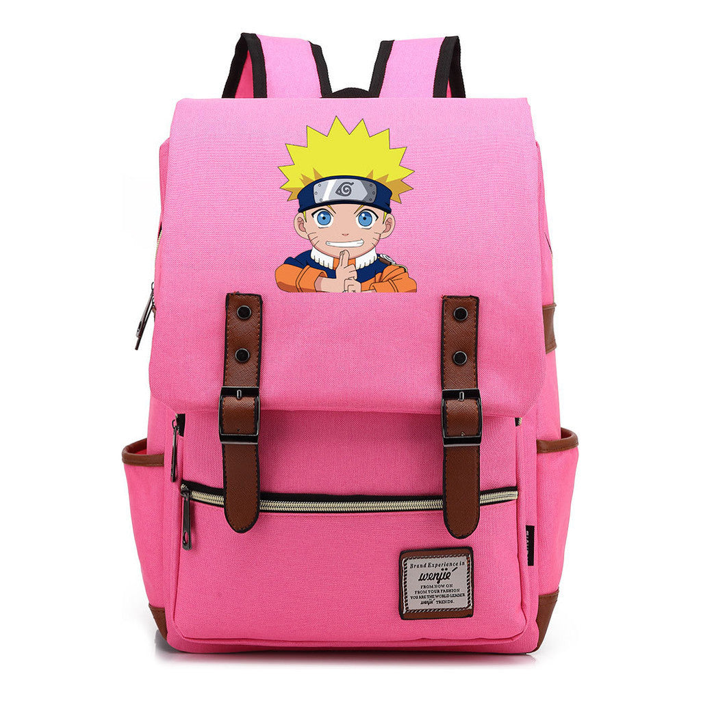 Naruto Printed Teenage Student Backpack For Men And Women, Casual Belt Buckle, Classic Backpack 38*27*12.5cm