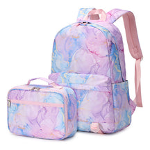 Rainbow Gradient Teenage Student Girls School Bag Lunch Bag Three Piece Set Backpack Set
