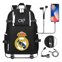 Football Dribbling Star Cristiano Ronaldo Printed Usb Large Capacity Youth Student Backpack For Men And Women's Leisure Travel Backpack
