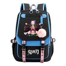 Cartoon Fashion Usb Youth Student Backpack Boy's And Girl's Leisure Ribbon Flip Backpack