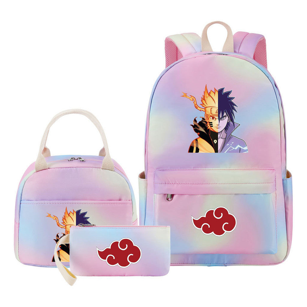 Naruto Teenage Girls School Bag Lunch Bag Three Piece Backpack Set