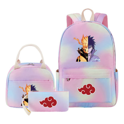 Naruto Teenage Girls School Bag Lunch Bag Three Piece Backpack Set