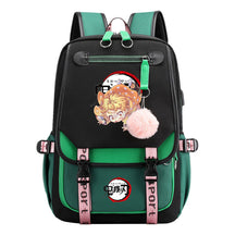 Comic Cartoon Fashion Usb Student Backpack Casual Woven Flap Backpack