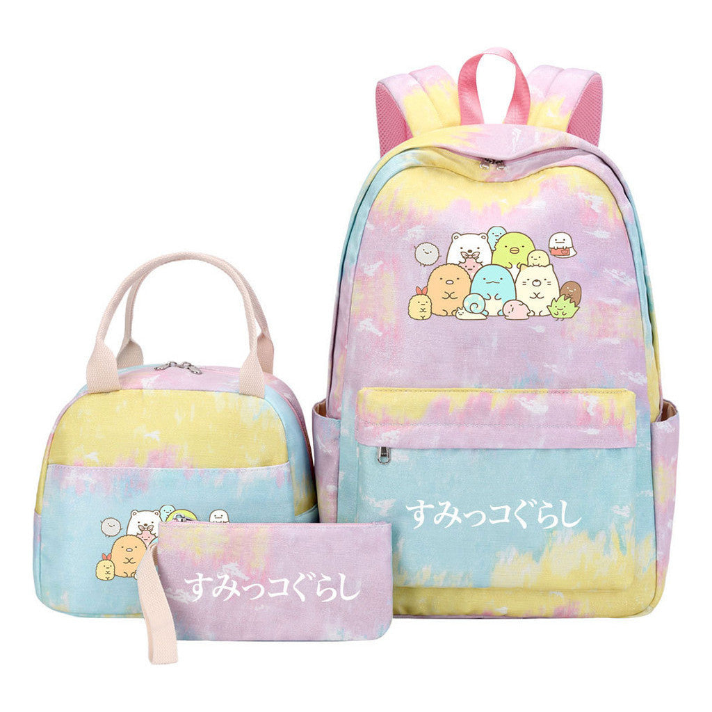 Corner Biology Student School Bag Lunch Bag Three Piece Set Backpack Set
