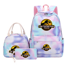 Jurassic Park Dinosaur Youth School Bag Lunch Bag Three Piece Set Backpack Set