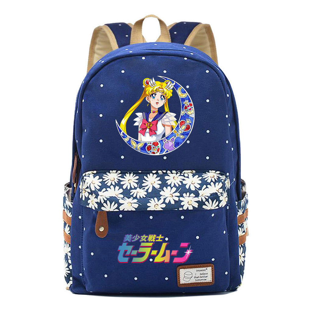 Beautiful Girl Warrior Student Backpack, Floral Casual Backpack