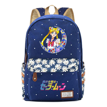 Beautiful Girl Warrior Student Backpack, Floral Casual Backpack