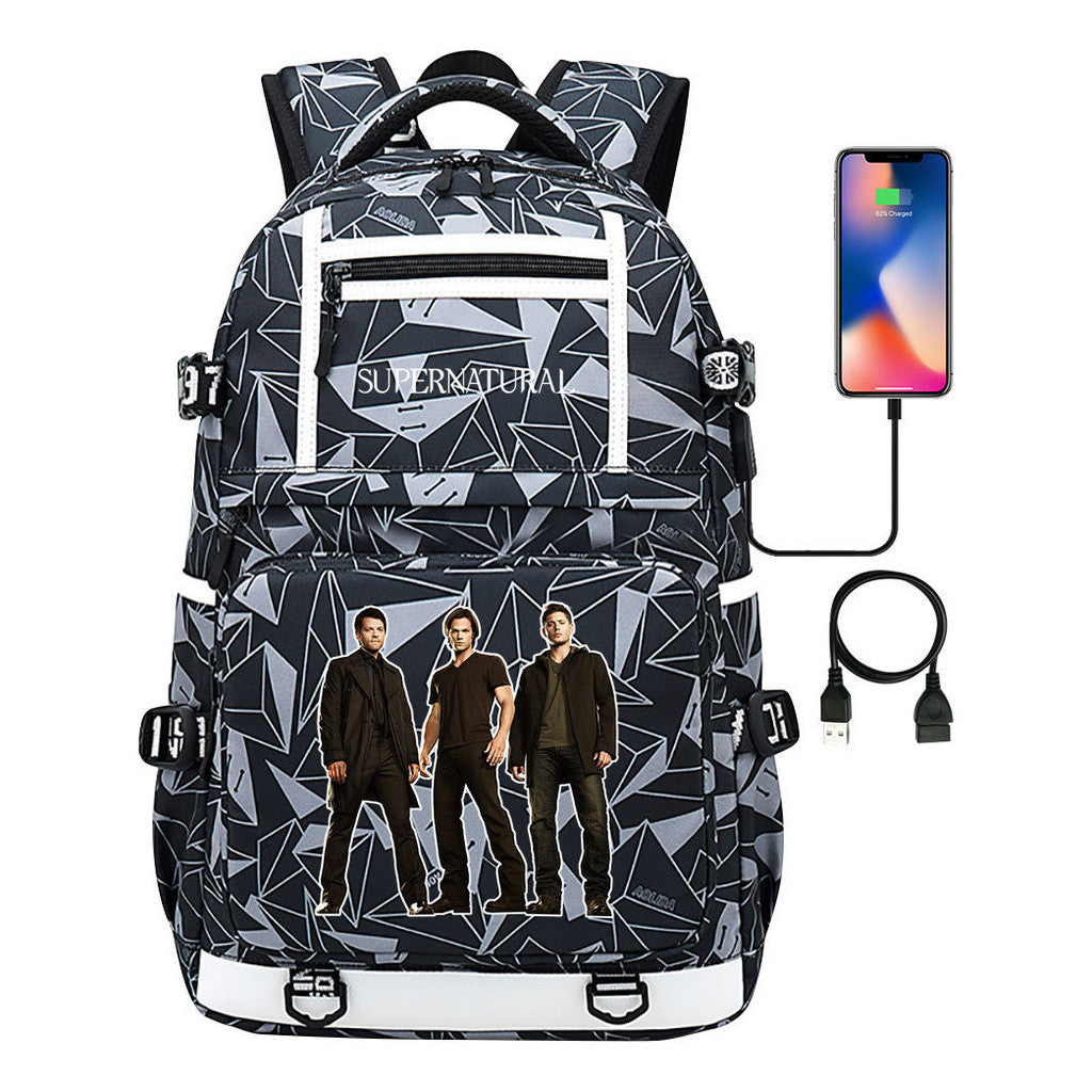 Evil Power Usb Youth Student School Bag Men's And Women's Backpack Leisure Travel Backpack