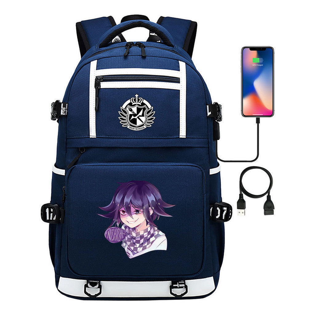 Cartoon Cartoon Printed Usb Youth Student Backpack Men's And Women's Backpack Leisure Travel Backpack