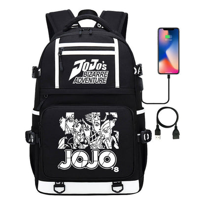 Comic Joe's Wonderful Adventure Print Usb Youth Student Backpack For Men And Women's Leisure Travel Backpack