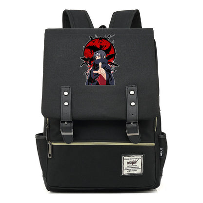 Naruto Printed Student Backpack For Men And Women, Casual Belt Buckle, Classic Backpack