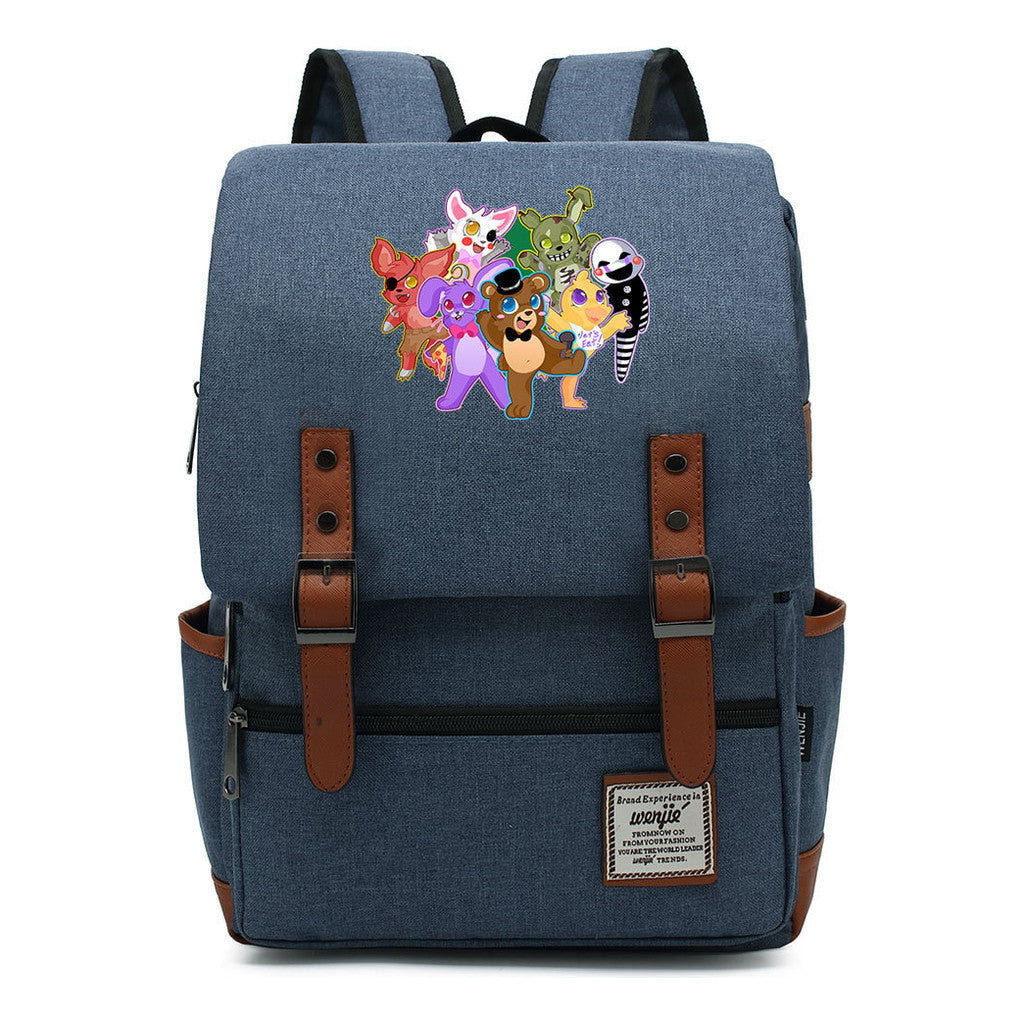 Toy Bear Printed Teenage Student Backpack For Men And Women, Casual Belt Buckle, Classic Backpack