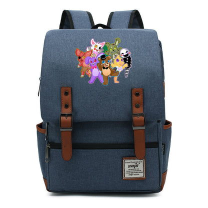 Toy Bear Printed Teenage Student Backpack For Men And Women, Casual Belt Buckle, Classic Backpack