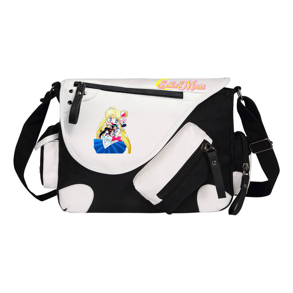 Beauty Girl Warrior Printed Youth Student School Bag Canvas Single Shoulder Bag Men's And Women's Casual Straddle Backpack