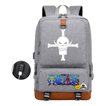 Cartoon Pirate King Printed Usb Student Backpack Leisure Travel Backpack