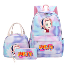 Naruto Teenage Student Girls School Bag Lunch Bag Three Piece Set Backpack Set