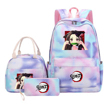 Cartoon Fashion Youth Student Girls School Bag Lunch Bag Three Piece Set Backpack