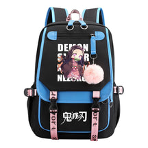 Cartoon Fashion Usb Youth School Bag For Boys And Girls Casual Ribbon Flip Backpack