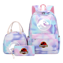 Jurassic Park Dinosaur Youth Student Girls School Bag Lunch Bag Three Piece Set Backpack Set