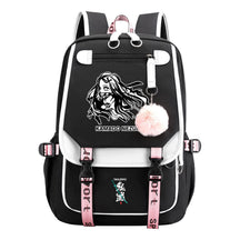 Cartoon Fashion Usb Student Backpack With Casual Woven Strap Flip Back Backpack