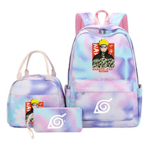 Naruto Teenage Student Girls School Bag Lunch Bag Three Piece Set Backpack Set