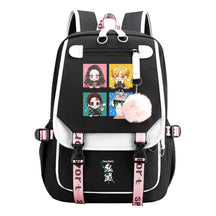 Cartoon Fashion Usb Youth Student School Bag Casual Ribbon Flip Backpack