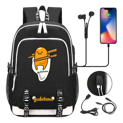 Comic Egg Yolk Lazy Egg Teenage Student Backpack Usb Boys And Girls Casual Backpack