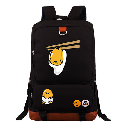 Cartoon Anime Lazy Egg Youth Student Backpack, Large Capacity Travel Bag, Boy's And Girl's Backpack