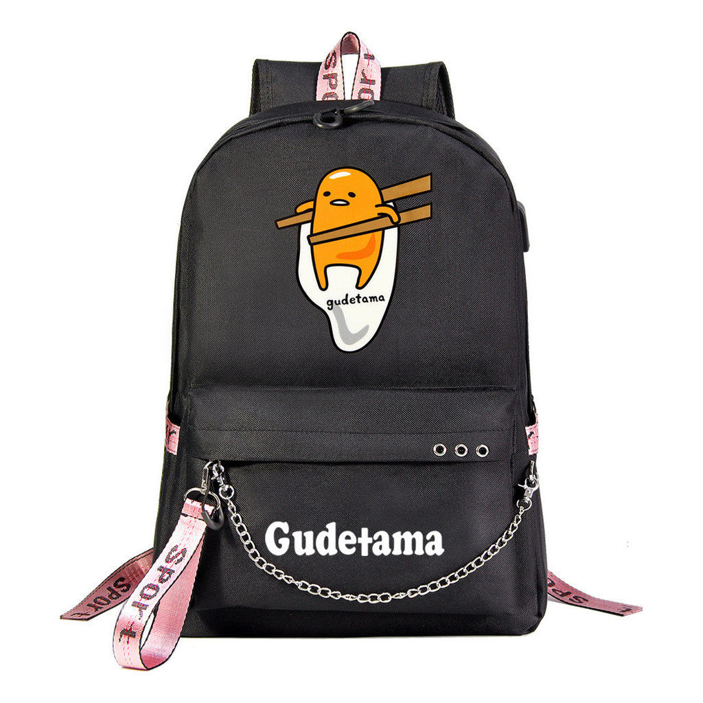 Lazy Egg Usb Youth Student Backpack For Boys And Girls Leisure Travel Backpack