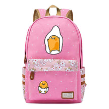 Cartoon Lazy Egg Printed Youth Student School Bag Fragmented Flower Boys And Girls Backpack