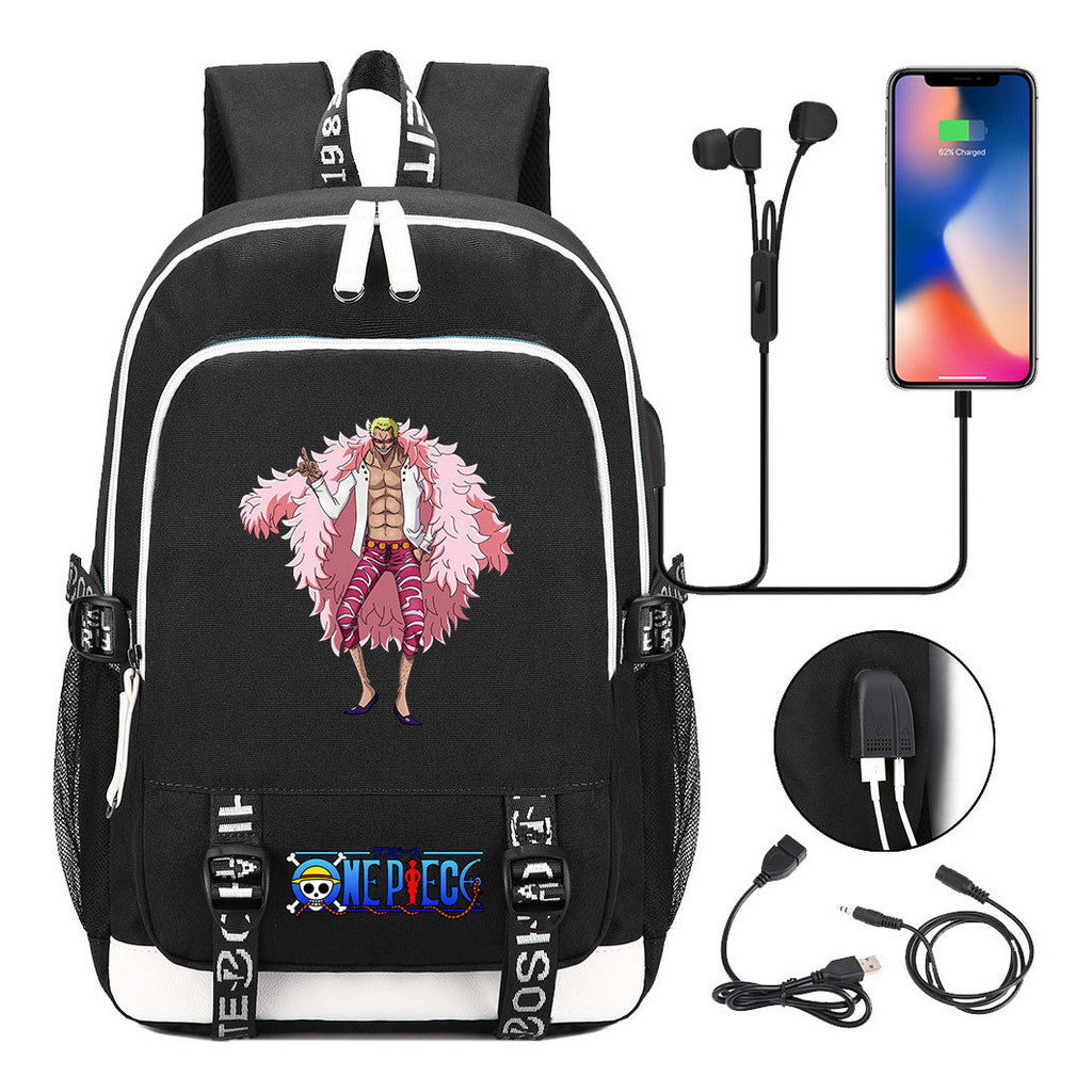 Pirate King Lufei Youth Student School Bag Usb Men's And Women's Leisure Backpack