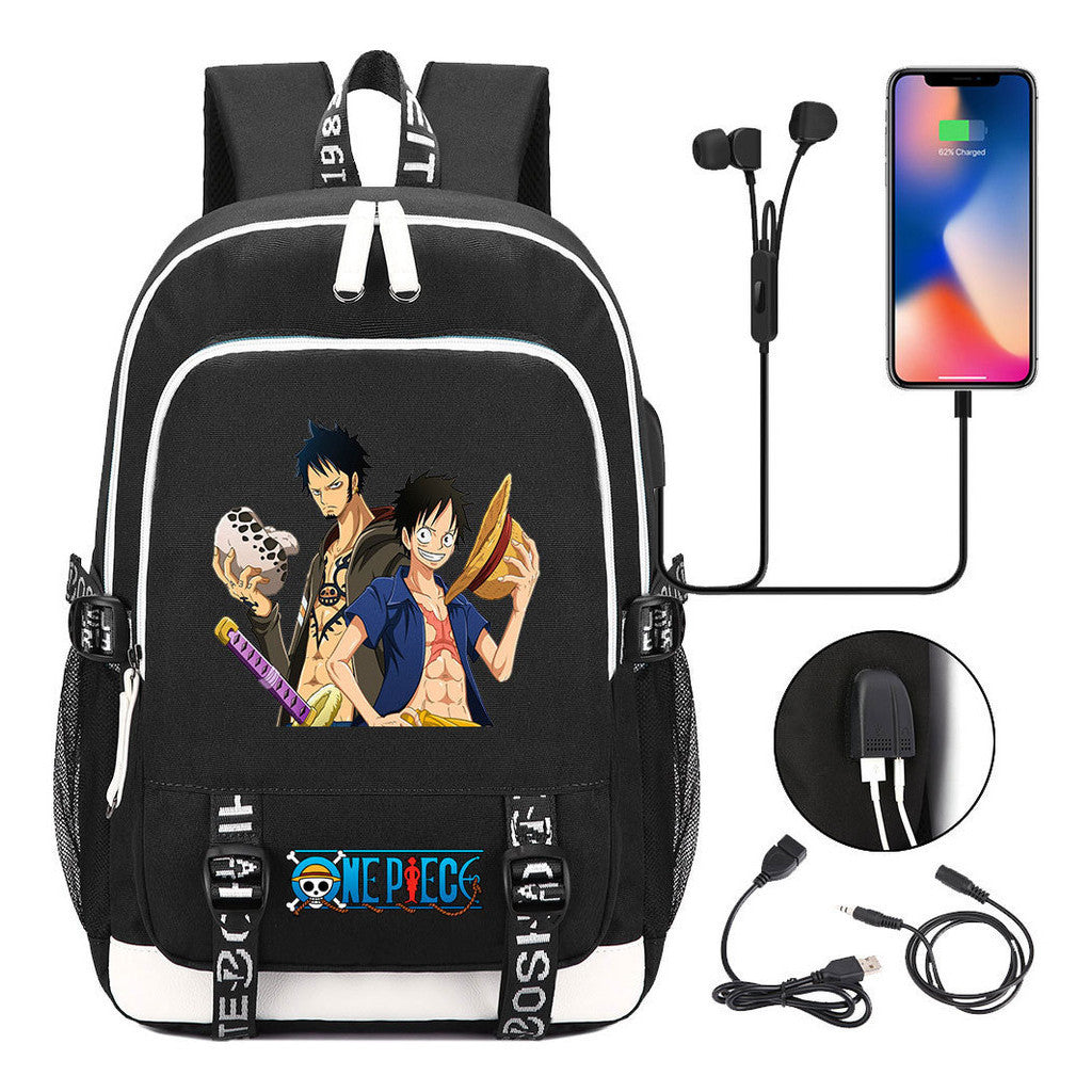 Anime Pirate Wang Lufei Youth Student School Bag Usb Men's And Women's Leisure Backpack