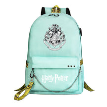 School Of Witchcraft And Wizardry Badge Usb Youth Student Backpack For Men And Women's Leisure Travel Backpack
