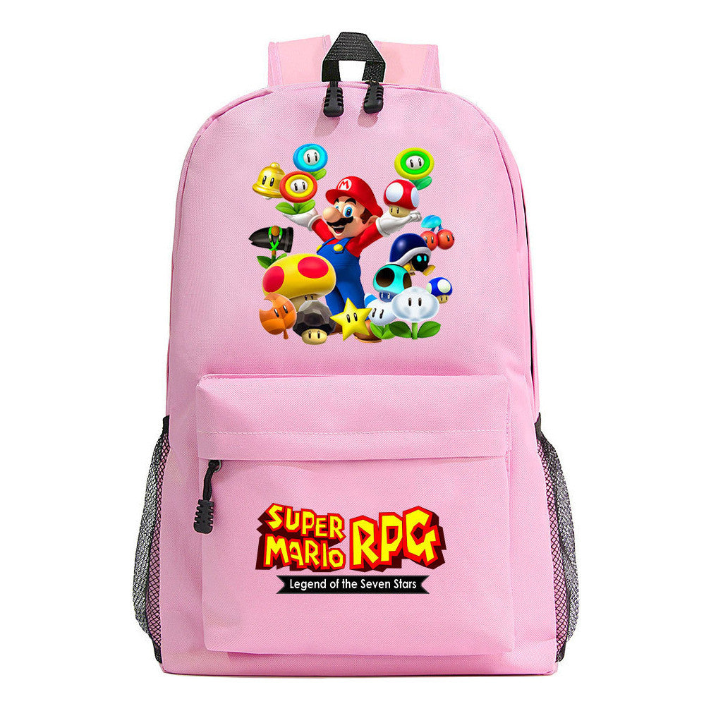 Super Mario Starry Sky Youth Student Backpack For Men And Women's Leisure Travel Backpack