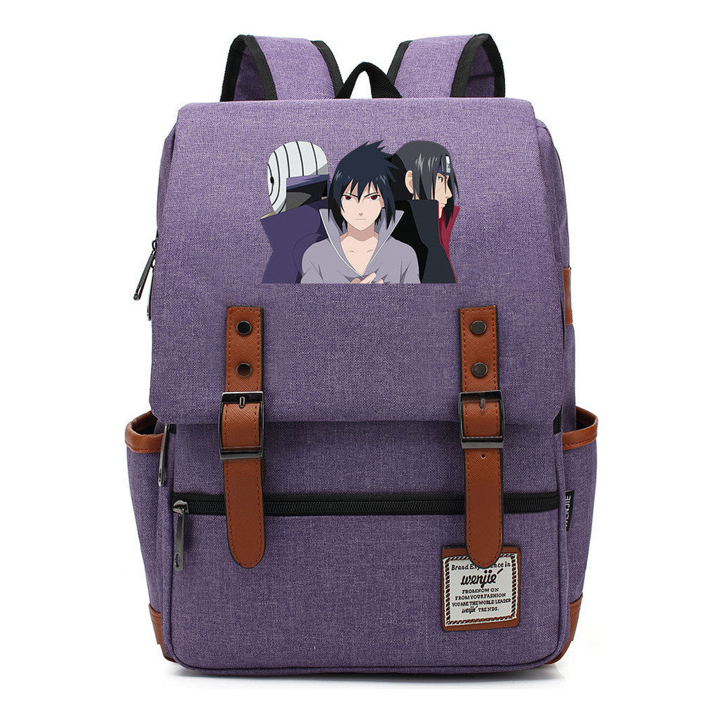 Naruto Printed Teenage Student Backpack, Casual Belt Buckle, Classic Backpack