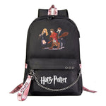 School Of Witchcraft And Wizardry Emblem Usb Student School Bag Leisure Travel Backpack