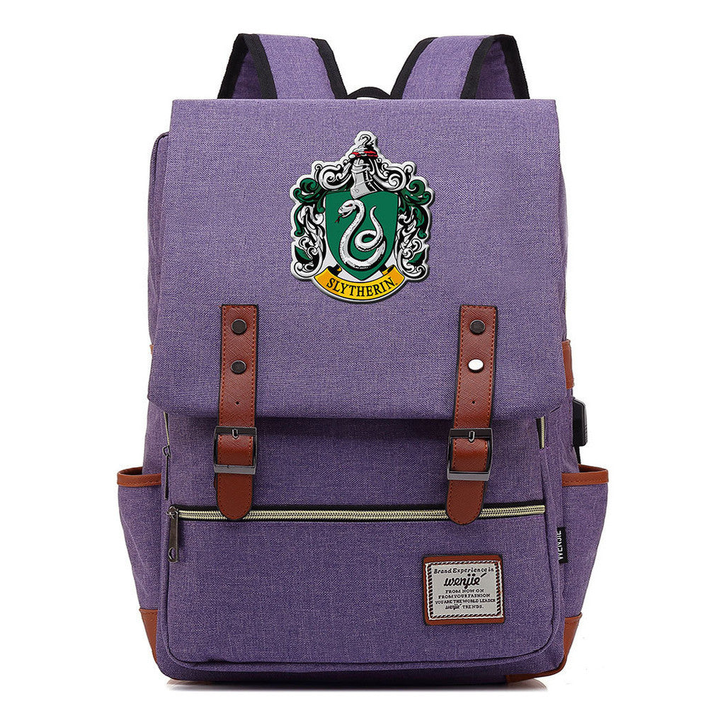 School Of Magic Schoolbag Usb Leisure Belt Buckle Backpack Men And Women