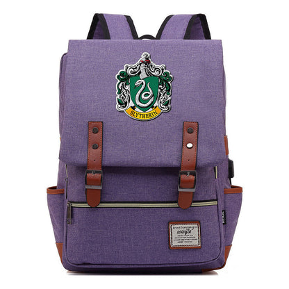 School Of Magic Schoolbag Usb Leisure Belt Buckle Backpack Men And Women