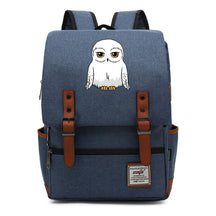 Cartoon White Owl Youth Student Backpack For Men And Women With Casual Belt Buckle Backpack